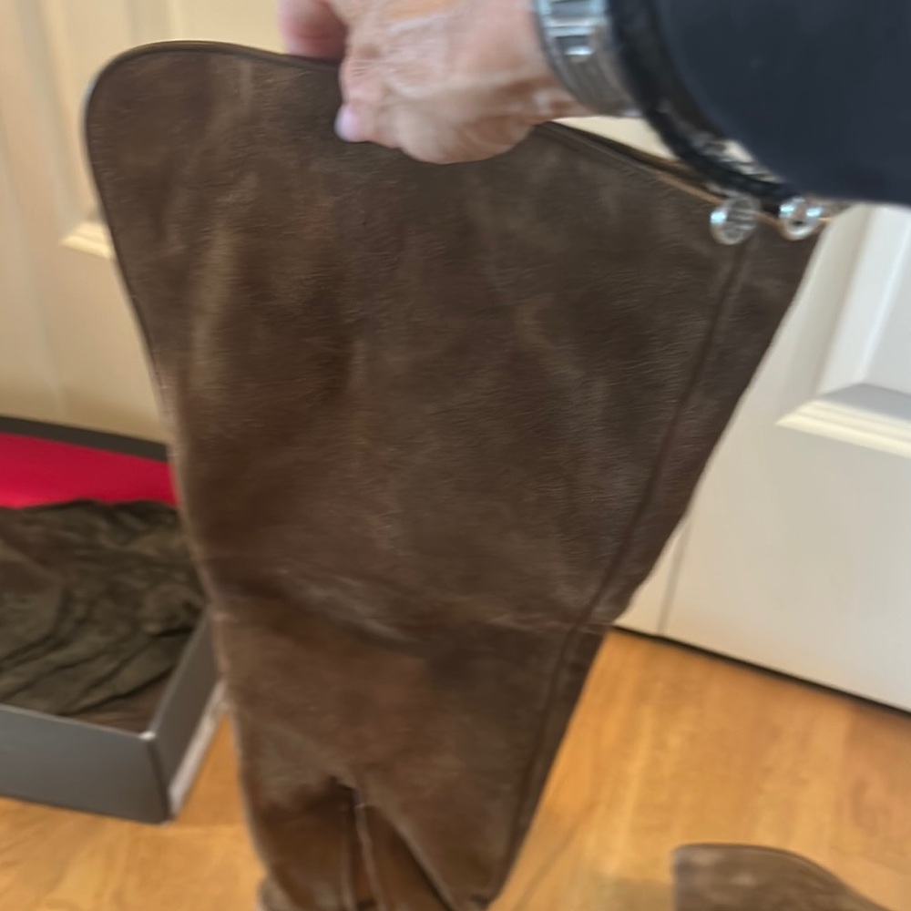 Brown suede Leather Knee-High Boots - Picture 8 of 8